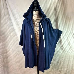Aerie Soft Hoodie M/L Navy Blue Sweater Open Front Oversized Beach Coverup